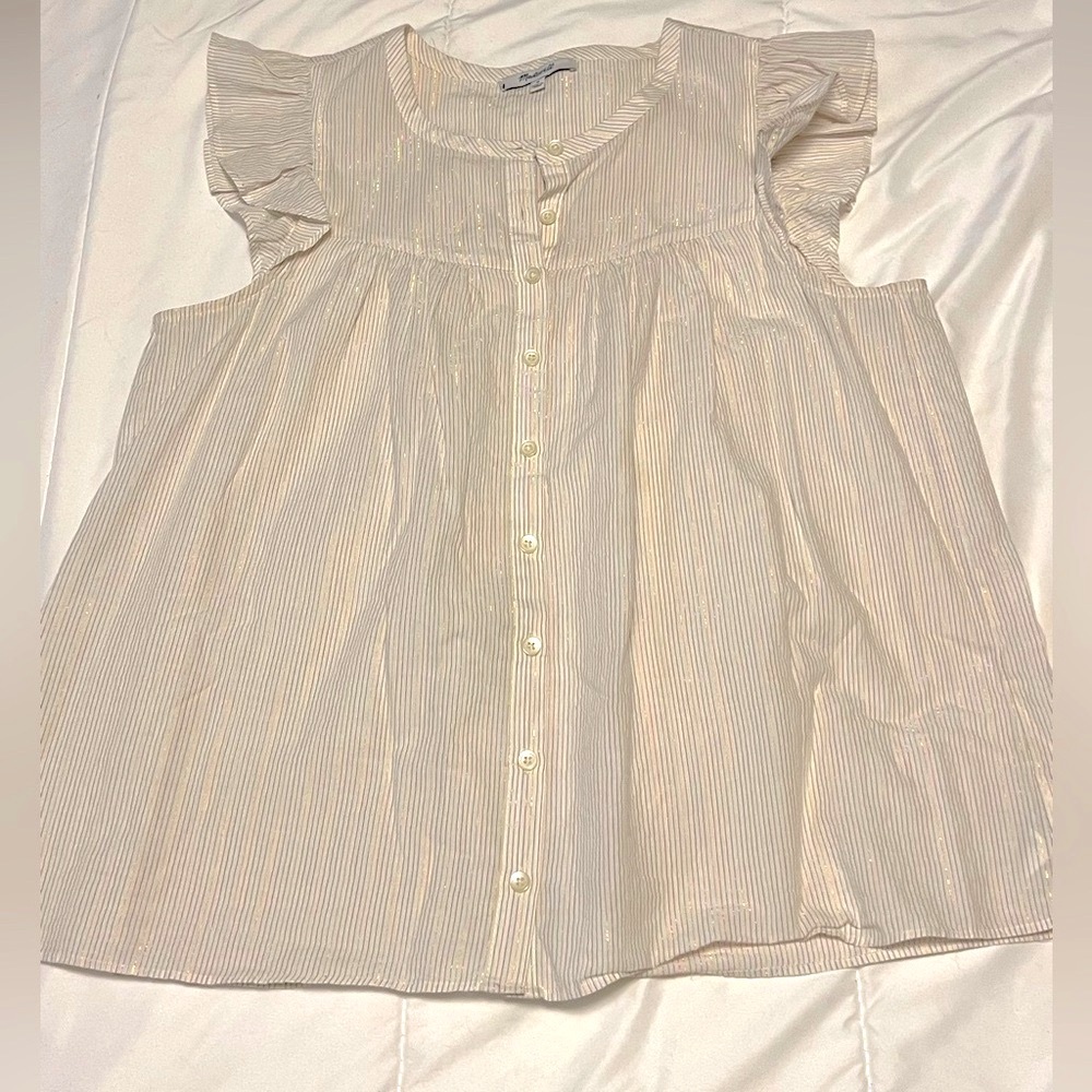 Madewell Rainbow 🌈 Striped Button-Up Top